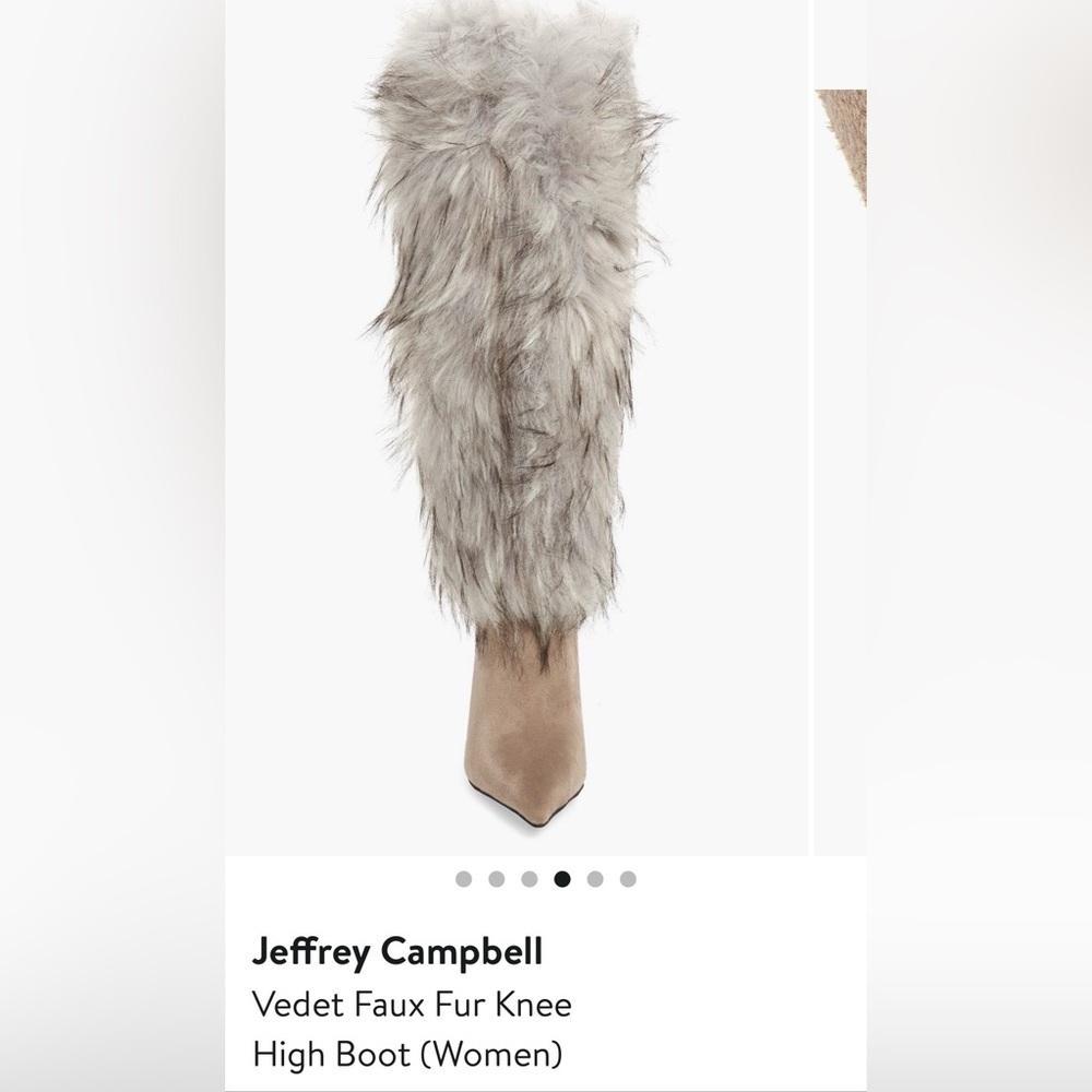 Jeffrey Campbell Gray Faux Fur Heeled Boots